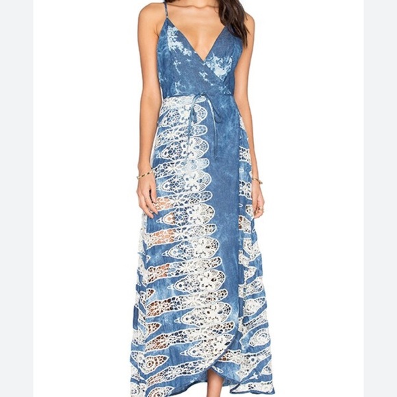Jen's Pirate Booty Denim & Lace Wildwood Maxi Dress - Picture 1 of 10